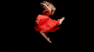 Ballet dancer in a red dress